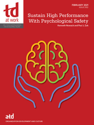 cover image of Sustain High Performance With Psychological Safety